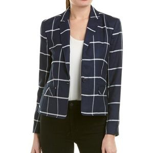 Cupcakes and Cashmere Connor Navyblue Plaid Blazer